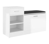 VIDAXL - Panca Porta Scarpe Bianco Lucido 94,5x31x57cm Legno Multistrato
