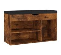 VIDAXL - Panca Porta Scarpe Cuscino Rovere Fumo 80x30x47cm Multistrato