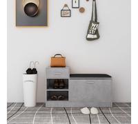 vidaXL Panca Porta Scarpe Grigio Cemento 94,5x31x57 cm Multistrato