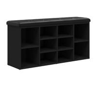 vidaXL Panca Porta Scarpe Nera 102x32x50 cm in Legno Multistrato