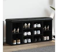 vidaXL Panca Porta Scarpe Nera 102x32x50 cm in Legno Multistrato