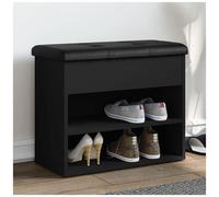 VIDAXL - Panca Porta Scarpe Nera 62x32x50 Cm In Legno Multistrato