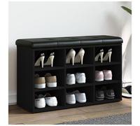 VIDAXL - Panca Porta Scarpe Nera 82x32x50 Cm In Legno Multistrato
