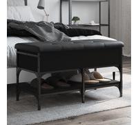 vidaXL Panca Porta Scarpe Nera 82x42x45 cm in Legno Multistrato