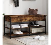 vidaXL Panca Porta Scarpe Rovere Fumo 100x42,5x50 cm Legno Multistrato