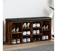 vidaXL Panca Porta Scarpe Rovere Fumo 102x32x50 cm Legno Multistrato