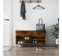vidaXL Panca Porta Scarpe Rovere Fumo 102x35x55 cm Legno Multistrato