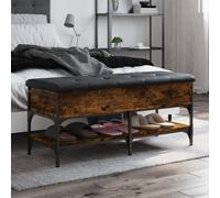 vidaXL Panca Porta Scarpe Rovere Fumo 102x42x45 cm Legno Multistrato