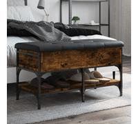 vidaXL Panca Porta Scarpe Rovere Fumo 82x42x45 cm in Legno Multistrato