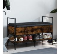 vidaXL Panca Porta Scarpe Rovere Fumo 85,5x42x57,5cm Legno Multistrato