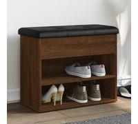 vidaXL Panca Porta Scarpe Rovere Marrone 62x32x50cm Legno Multistrato, Panca portascarpe, Panca scarpiera, scarpiera, Panca, Panca portaoggetti