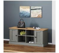 vidaXL Panca Porta Scarpe Grigia VIGO 106x35x45 cm Legno Massello Pino