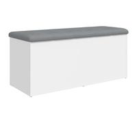 vidaXL Panca Portaoggetti Bianca 102x42x45 cm in Legno Multistrato, panca portascarpe, panca scarpiera, mobile portaoggetti, panca, scarpiera