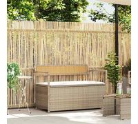 vidaXL Panca Portaoggetti da Giardino con Cuscino Beige in Polyrattan
