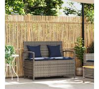PANCA DA GIARDINO VIDAXL Portaoggetti con Cuscino Grigio in Polyrattan - 4104218