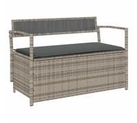 vidaXL Panca Portaoggetti da Giardino con Cuscino Grigio in Polyrattan, Panca da Giardino, Panca da Giardino, Panca da Giardino, Panca da Esterno