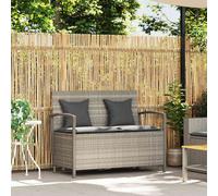 PANCA DA GIARDINO VIDAXL Portaoggetti con Cuscino in Polyrattan - 4104216