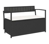 VidaXL Panca Portaoggetti Da Giardino Con Cuscino In Polyrattan Nero