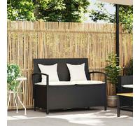 vidaXL Panca Portaoggetti da Giardino con Cuscino in Polyrattan Nero, Panca da Giardino, Panca da Giardino, Panca da Giardino, Panca da Esterno
