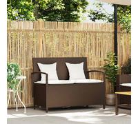 vidaXL Panca portaoggetti da giardino con cuscino marrone in polyrattan