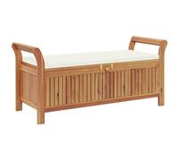 vidaXL Panca Portaoggetti Giardino Cuscino 126cm Legno Massello Acacia