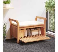 vidaXL Panca Portaoggetti Giardino Cuscino 126cm Legno Massello Acacia