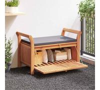 vidaXL Panca Portaoggetti Giardino Cuscino 91 cm Legno Massello Acacia