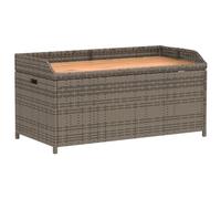 vidaXL Panca Portaoggetti Giardino Grigia 100x50x52 Polyrattan Acacia