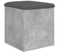 vidaXL Panca Portaoggetti Grigio Cemento 42x42x45 cm Legno Multistrato