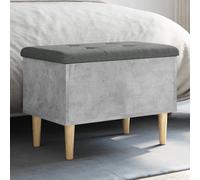 vidaXL Panca Portaoggetti Grigio Cemento 62x42x46 cm Legno Multistrato