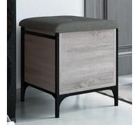 vidaXL Panca Portaoggetti Grigio Sonoma 42x42x45 cm Legno Multistrato
