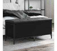 vidaXL Panca Portaoggetti Nera 102x42x45 cm in Legno Multistrato