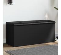 vidaXL Panca Portaoggetti Nera 102x42x45 cm in Legno Multistrato