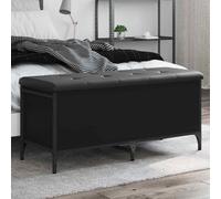 vidaXL Panca Portaoggetti Nera 102x42x45 cm in Legno Multistrato