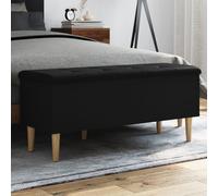 vidaXL Panca Portaoggetti Nera 102x42x46 cm in Legno Multistrato