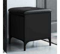vidaXL Panca Portaoggetti Nera 42x42x45 cm in Legno Multistrato