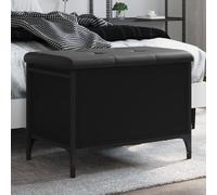 vidaXL Panca Portaoggetti Nera 62x42x45 cm in Legno Multistrato