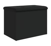 vidaXL Panca Portaoggetti Nera 62x42x45 cm in Legno Multistrato