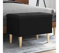 vidaXL Panca Portaoggetti Nera 62x42x46 cm in Legno Multistrato