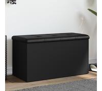 AX Panca Corridoio Cuscino Nero Similpelle 80x40x5cm Seduta Scarpiera New 835048