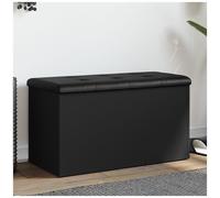 AX Panca Corridoio Cuscino Nero Similpelle 80x40x5cm Seduta Scarpiera New 835048