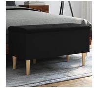 Panca portaoggetti nera 82x42x46 cm in legno multistrato