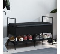 vidaXL Panca Portaoggetti Nera 85,5x42x57,5 cm in Legno Multistrato