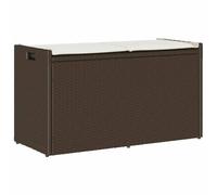 vidaXL Cassapanca da Esterno con Cuscino Marrone 100 cm in Polyrattan, Panca da Giardino, Panca da Esterno, Panca Esterna con Contenitore