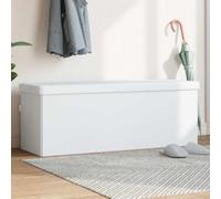 vidaXL Panca Portaoggetti Pieghevole Bianca in PVC