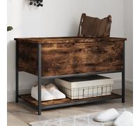 vidaXL Panca Portaoggetti Rovere Fumo 70x42,5x47 cm Legno Multistrato