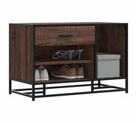 vidaXL Panca Portaoggetti Rovere Marrone Legno Multistrato e Metallo