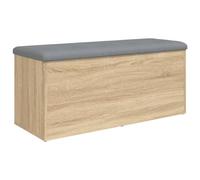 vidaXL Panca Portaoggetti Rovere Sonoma 102x42x45 cm Legno Multistrato, panca portascarpe, panca scarpiera, mobile portaoggetti, panca, scarpiera