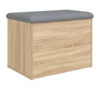 vidaXL Panca Portaoggetti Rovere Sonoma 62x42x45 cm Legno Multistrato, panca portascarpe, panca scarpiera, mobile portaoggetti, panca, scarpiera