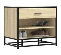 vidaXL Panca Portaoggetti Rovere Sonoma Legno Multistrato e Metallo